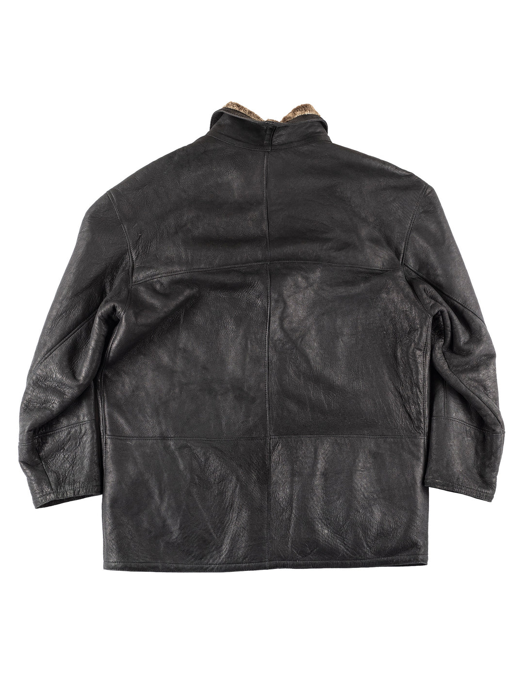 Vintage 90's Men Sheepskin Coat in Black