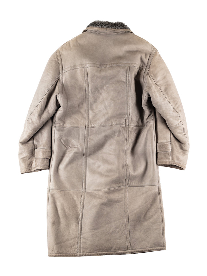 Vintage 80's Men Sheepskin Coat in GrayVN097