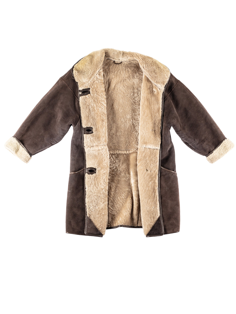 Vintage 80's Women Sheepskin Jacket in Brown