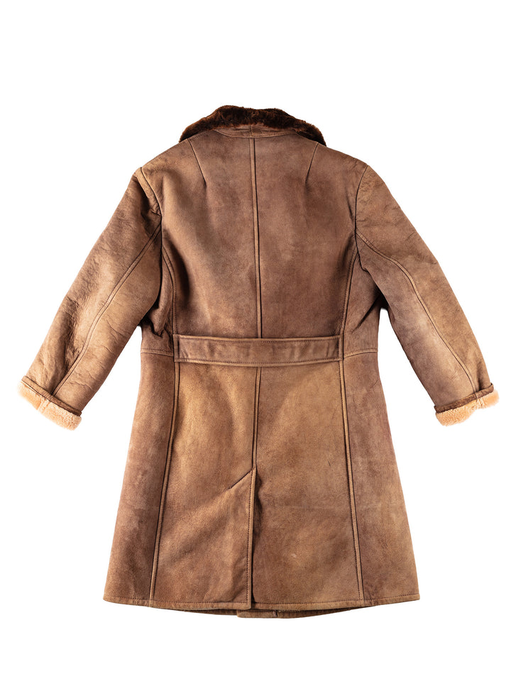 Vintage 70's Men Sheepskin Coat in BrownVN347