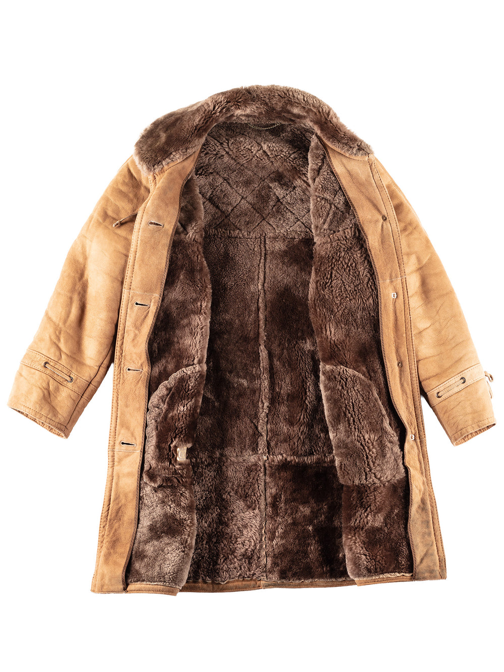 Vintage 80's Women Sheepskin Coat in Brown