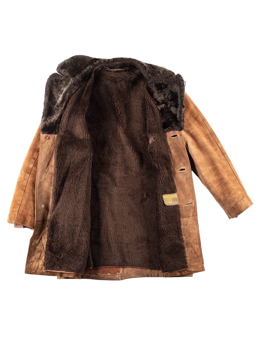Vintage 70's Men Sheepskin Coat in Brown