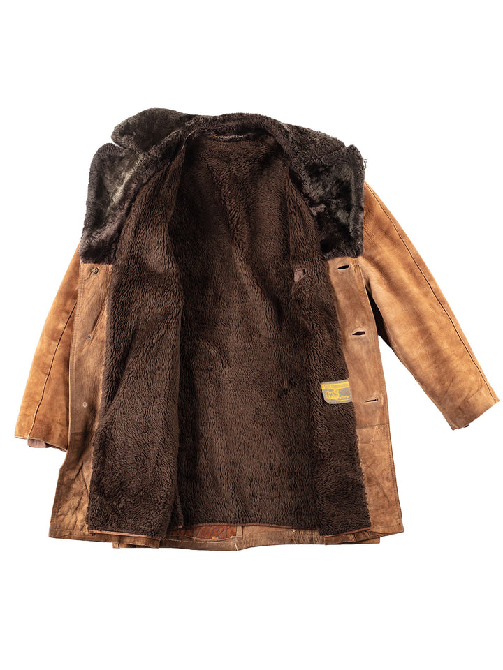 Vintage 70's Men Sheepskin Coat in Brown