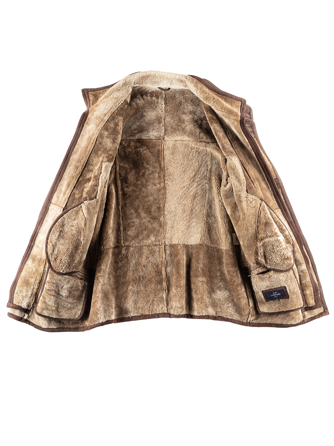 Vintage 90's Men Sheepskin Coat in Brown