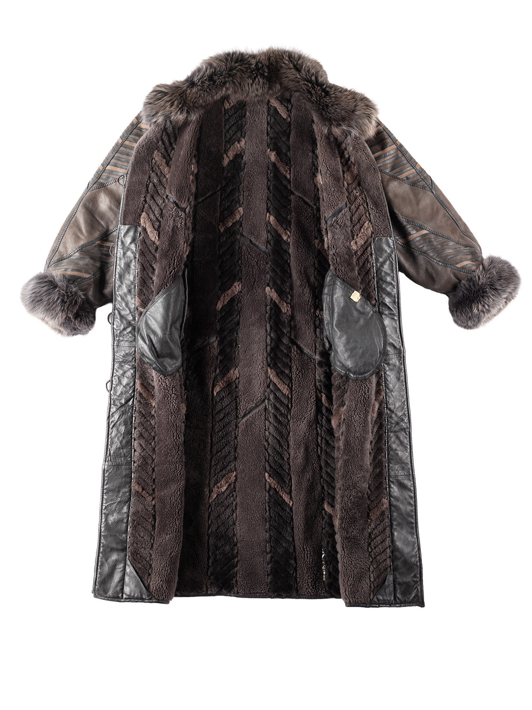 Vintage 90's Women Sheepskin Coat in Brown