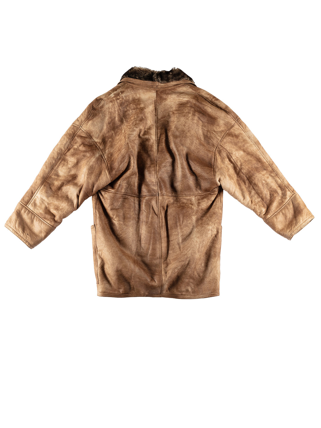 Vintage 80's Men Sheepskin Coat in BrownVN626