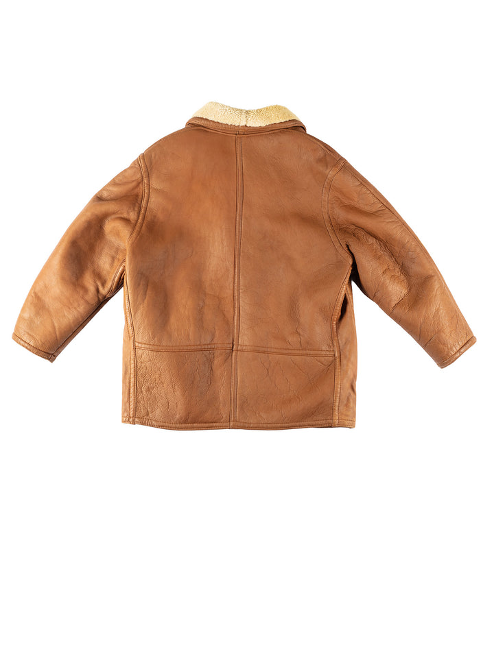 Vintage 80's Men Sheepskin Coat in BrownVN105