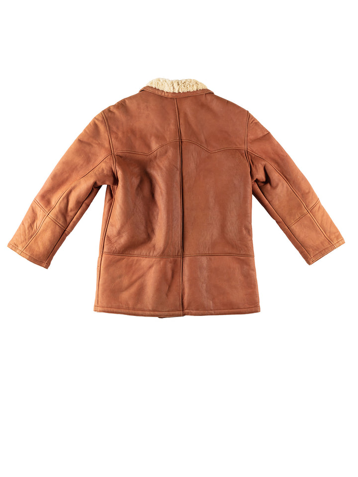 Vintage 80's Men Sheepskin Coat in BrownVN193