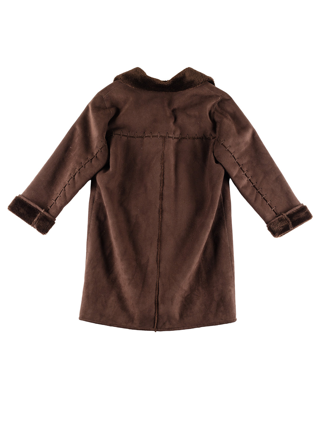Vintage 80's Women Faux Sheepskin Coat in BrownMN424