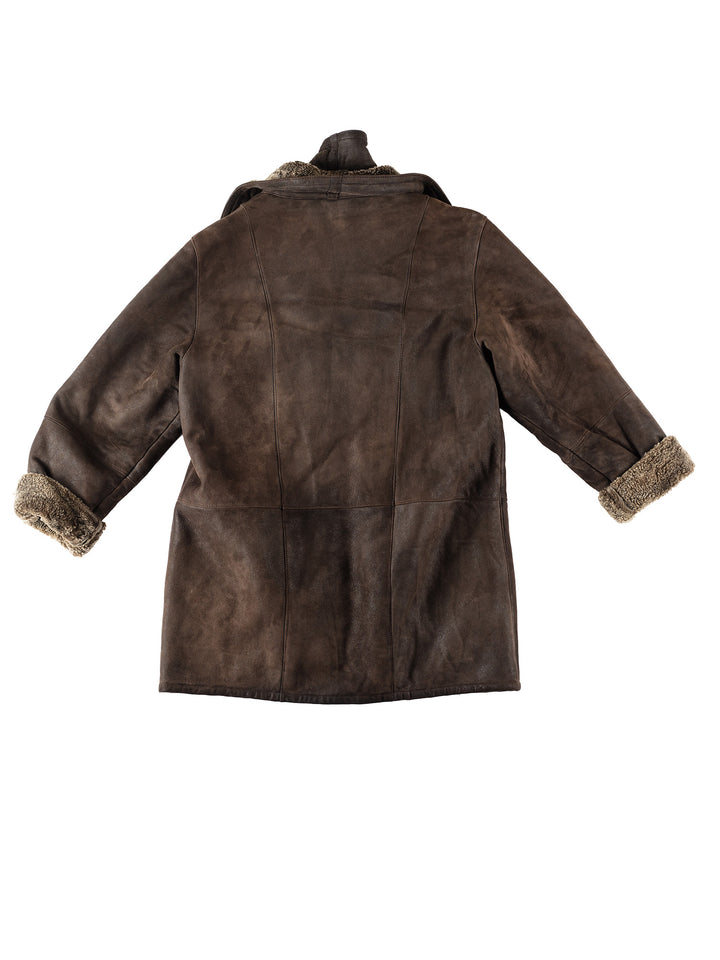 Vintage 90's Women Sheepskin Coat in BrownMN143