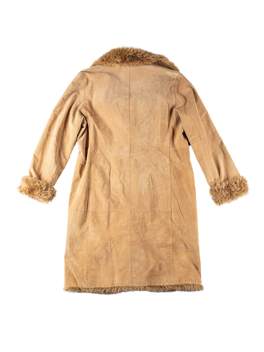 Vintage 90's Women Suede Coat in BeigeMN232
