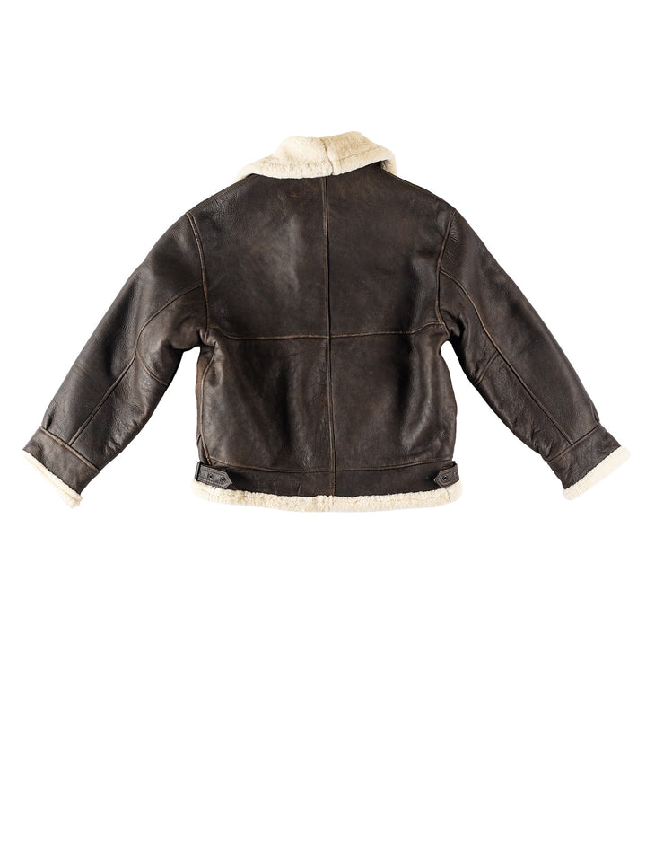 Vintage 80's Men Sheepskin Jacket in BrownVN354