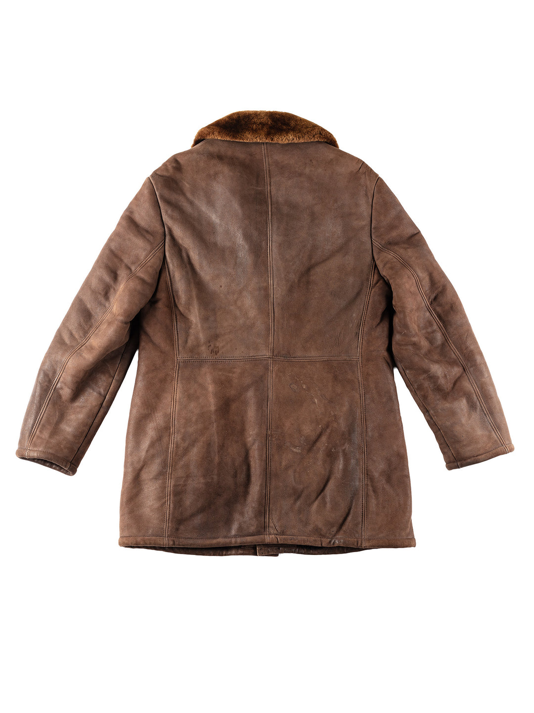Vintage 80's Men Sheepskin Coat in Brown
