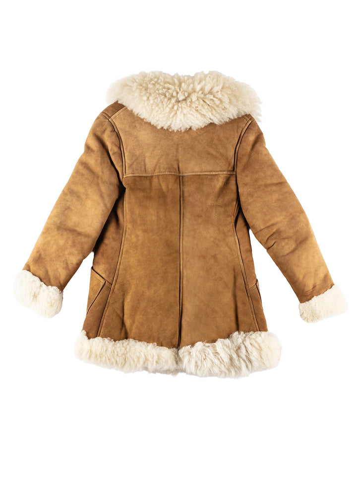Vintage 70's Women Sheepskin Coat in BrownMN228