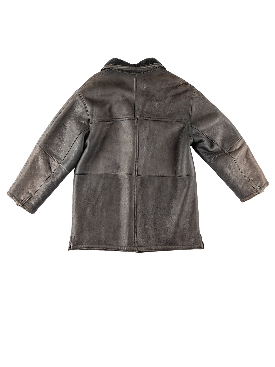Vintage 80's Men Sheepskin Vest in GrayVN211