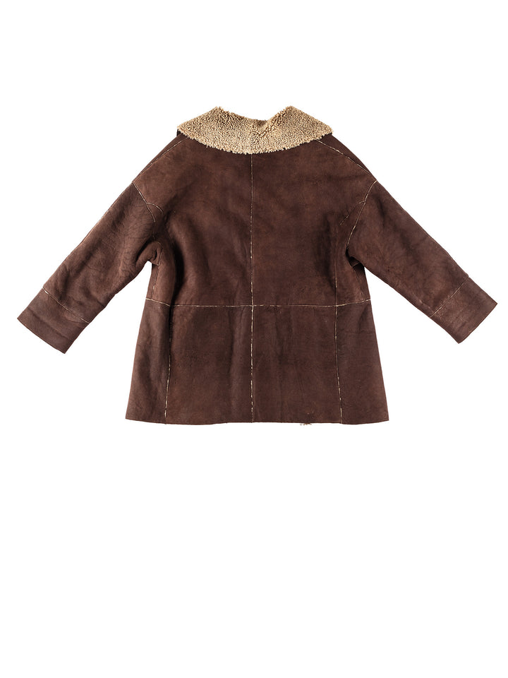 Vintage 70's Women Sheepskin Coat in BrownMN226