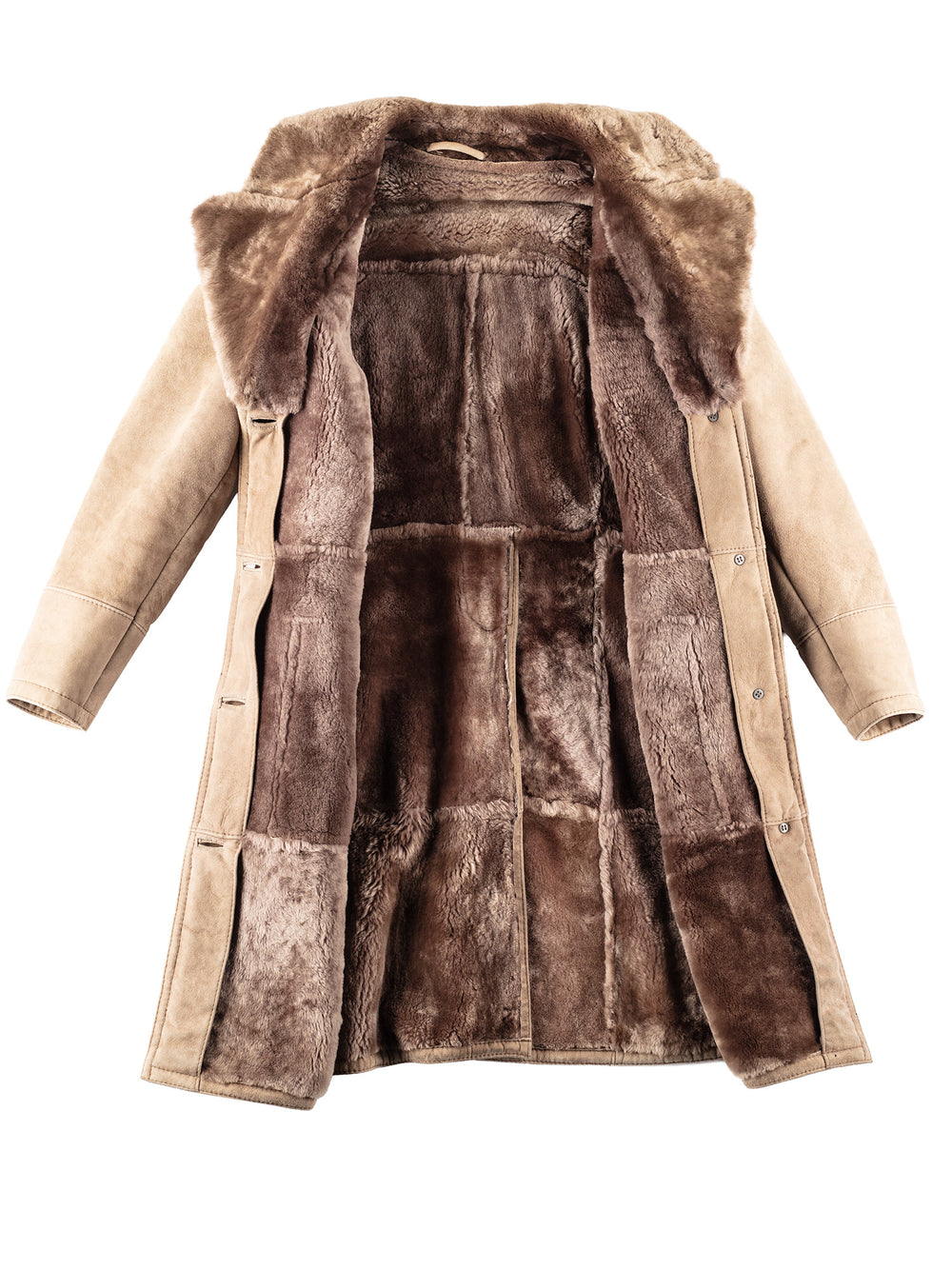 Vintage 70's Women Sheepskin Coat in Beige