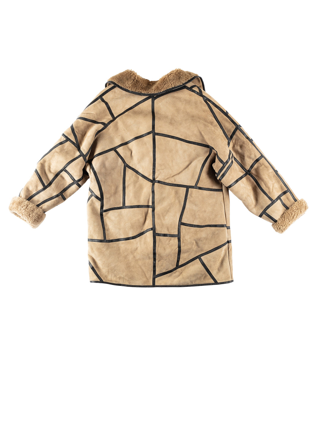 Vintage 80's Men Sheepskin Coat in BeigeMN197
