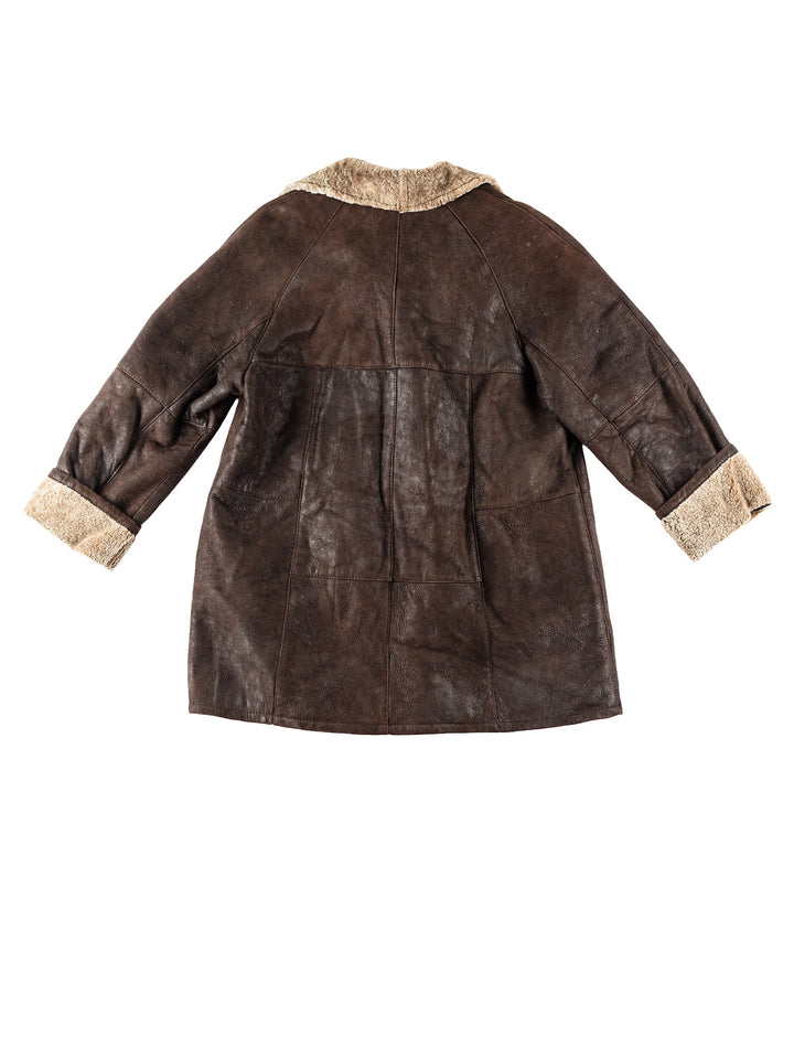 Vintage 70's Women Sheepskin Coat in BrownMN194