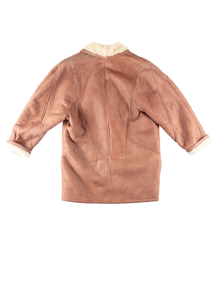 Vintage 80's Women Sheepskin Coat in BrownMN222