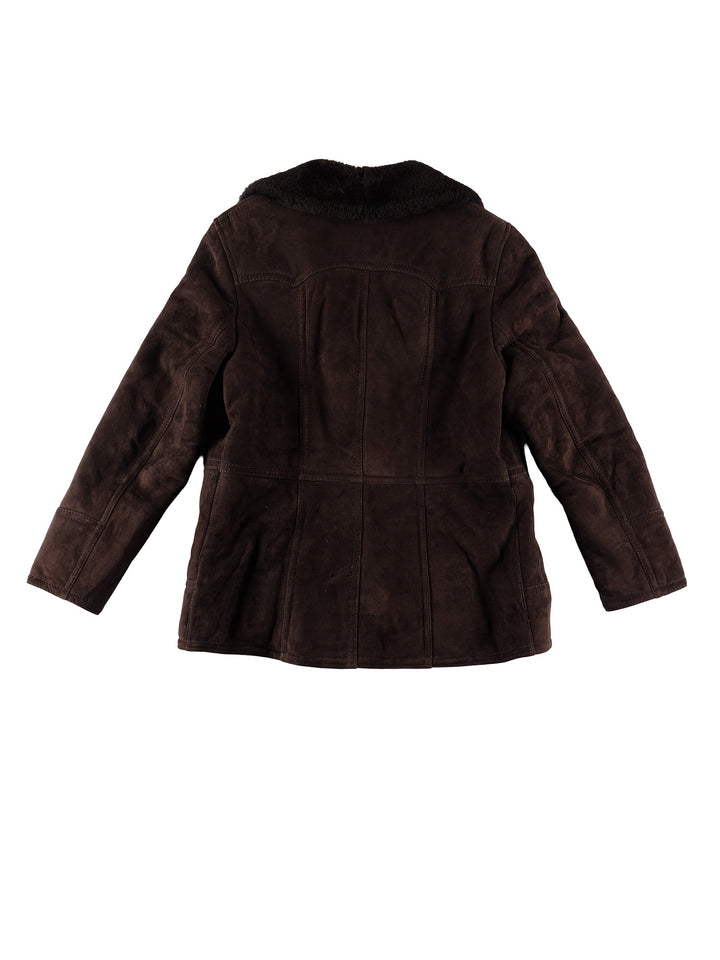Vintage 80's Men Sheepskin Coat in BrownVN481