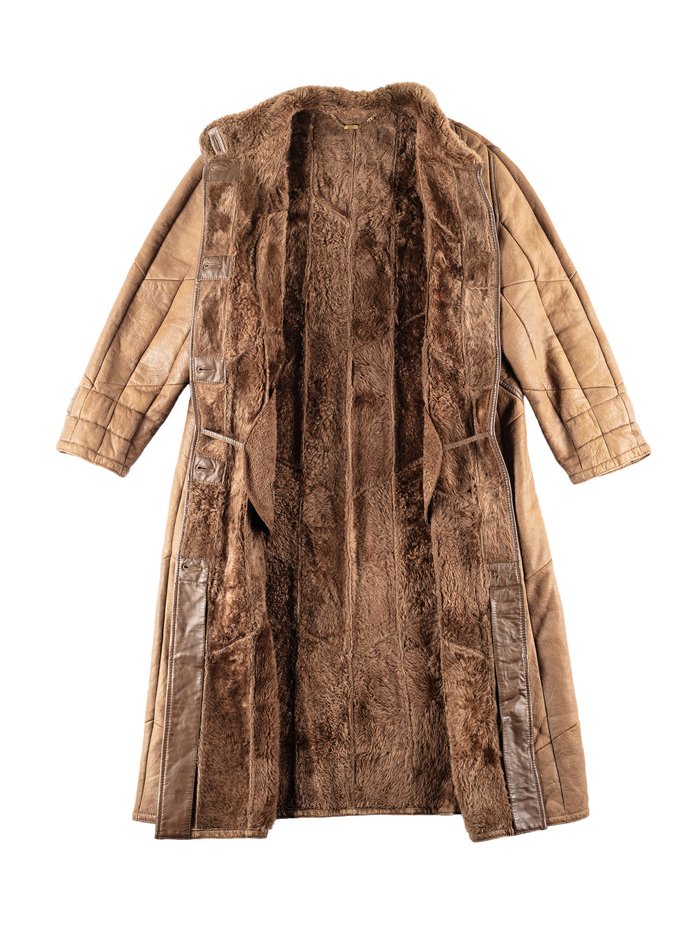 Vintage 80's Women Sheepskin Coat in Brown