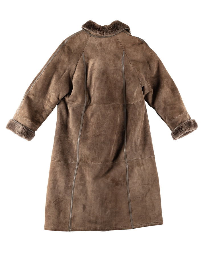 Vintage 80's Women Sheepskin Coat in BrownMN157