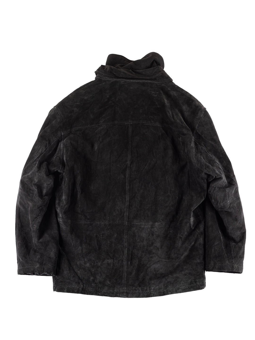 Vintage 90's Men Suede Coat in Black
