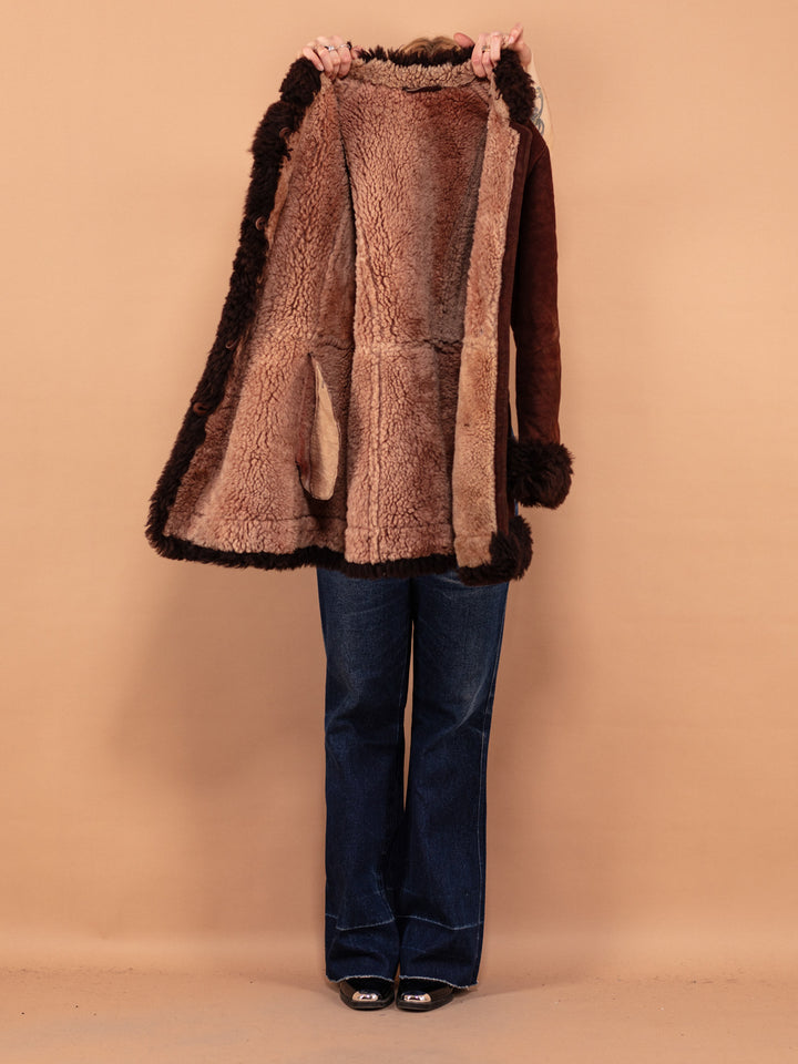 Vintage 70's Women Penny Lane Sheepskin Coat in Brown - NorthernGrip