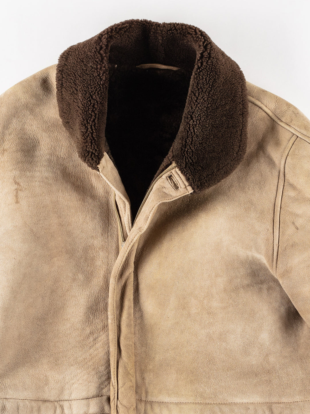 Vintage 80's Men Sheepskin Coat in BeigeVN225