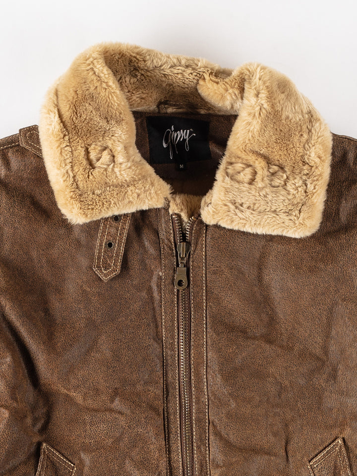 Vintage 90's Men Sherpa Jacket in BrownVN356