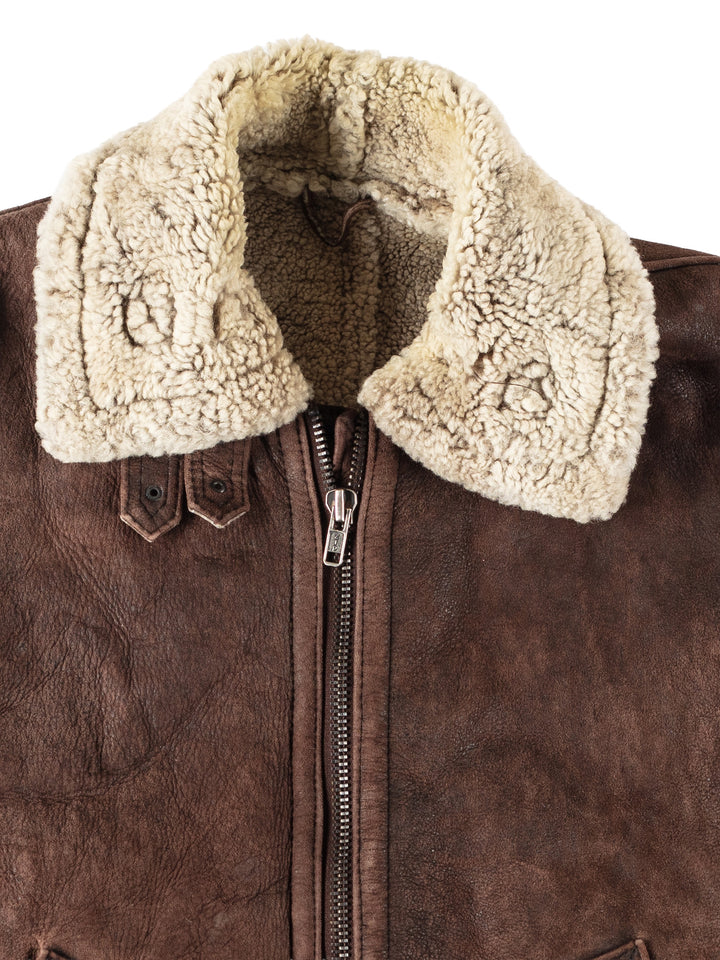 Vintage 90's Men Sheepskin Jacket in BrownVN102