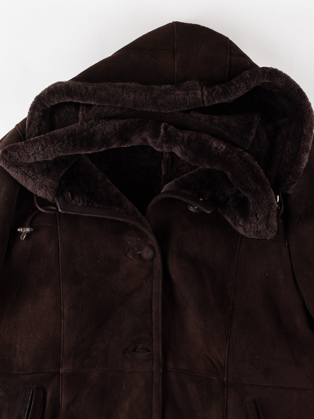 Vintage 80's Women Sheepskin Coat in BrownMN534