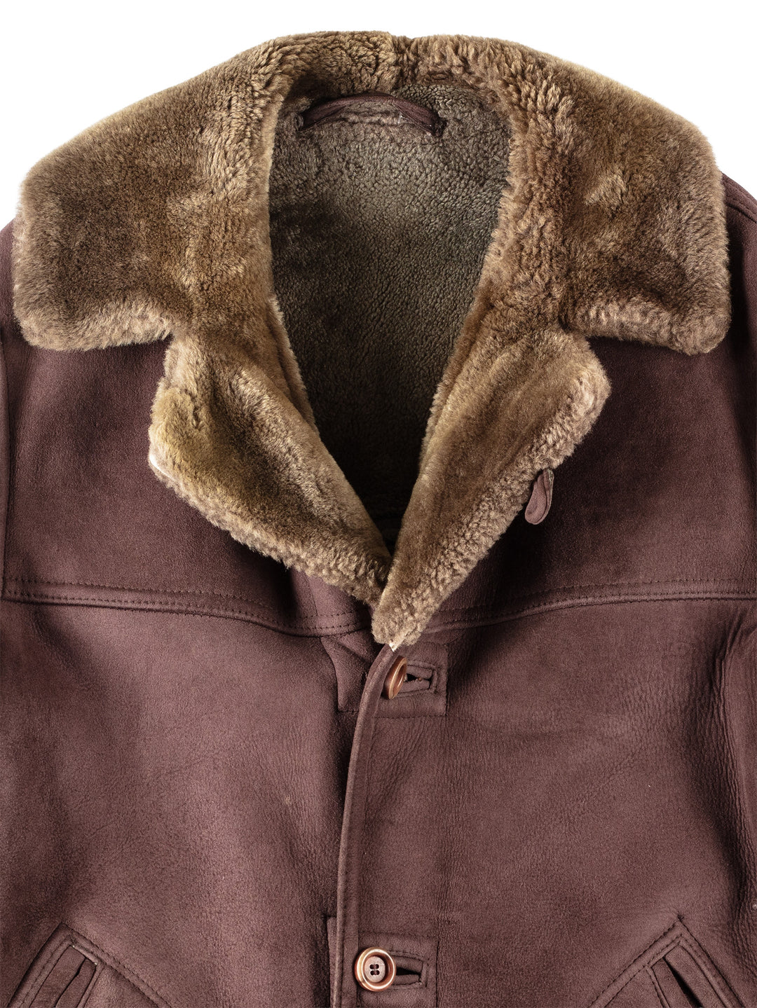Vintage 80's Men Sheepskin Coat in BrownVN104