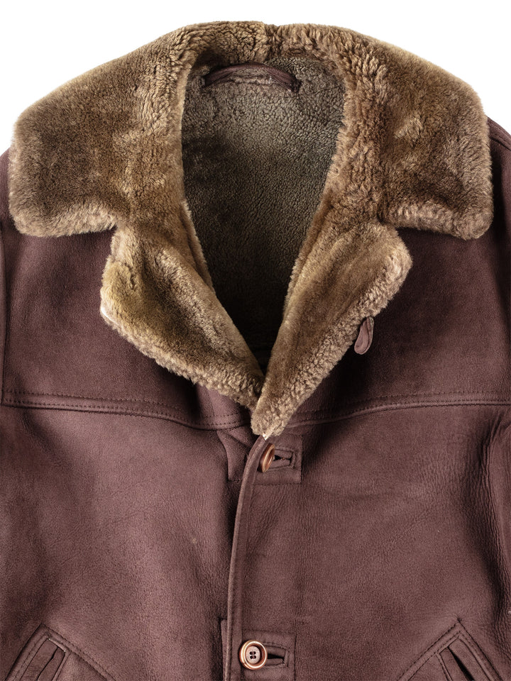 Vintage 80's Men Sheepskin Coat in BrownVN104