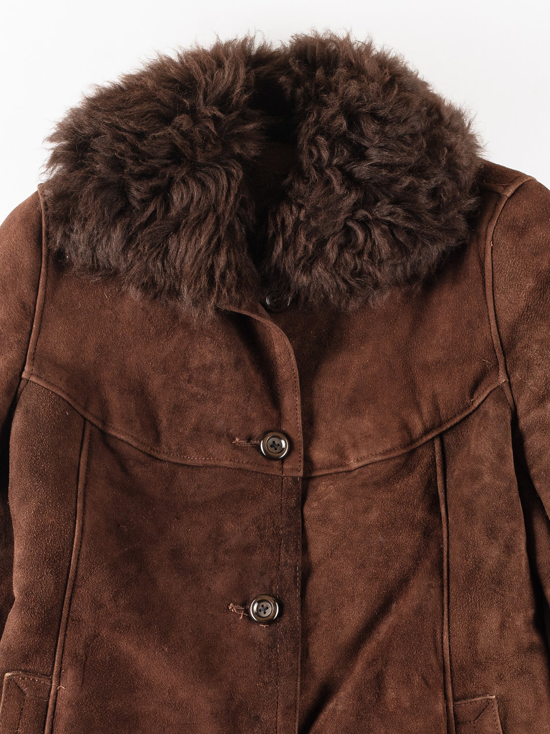 Vintage 70's Women Sheepskin Coat in BrownMN256
