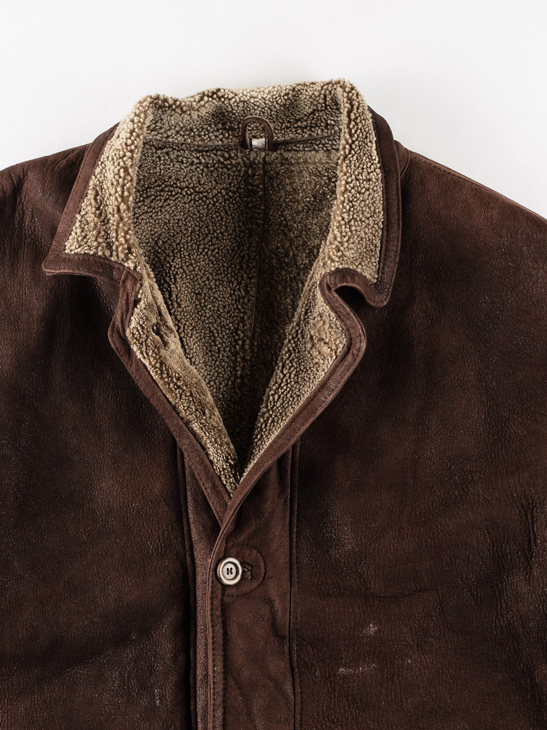 Vintage 80's Men Sheepskin Coat in BrownVN189