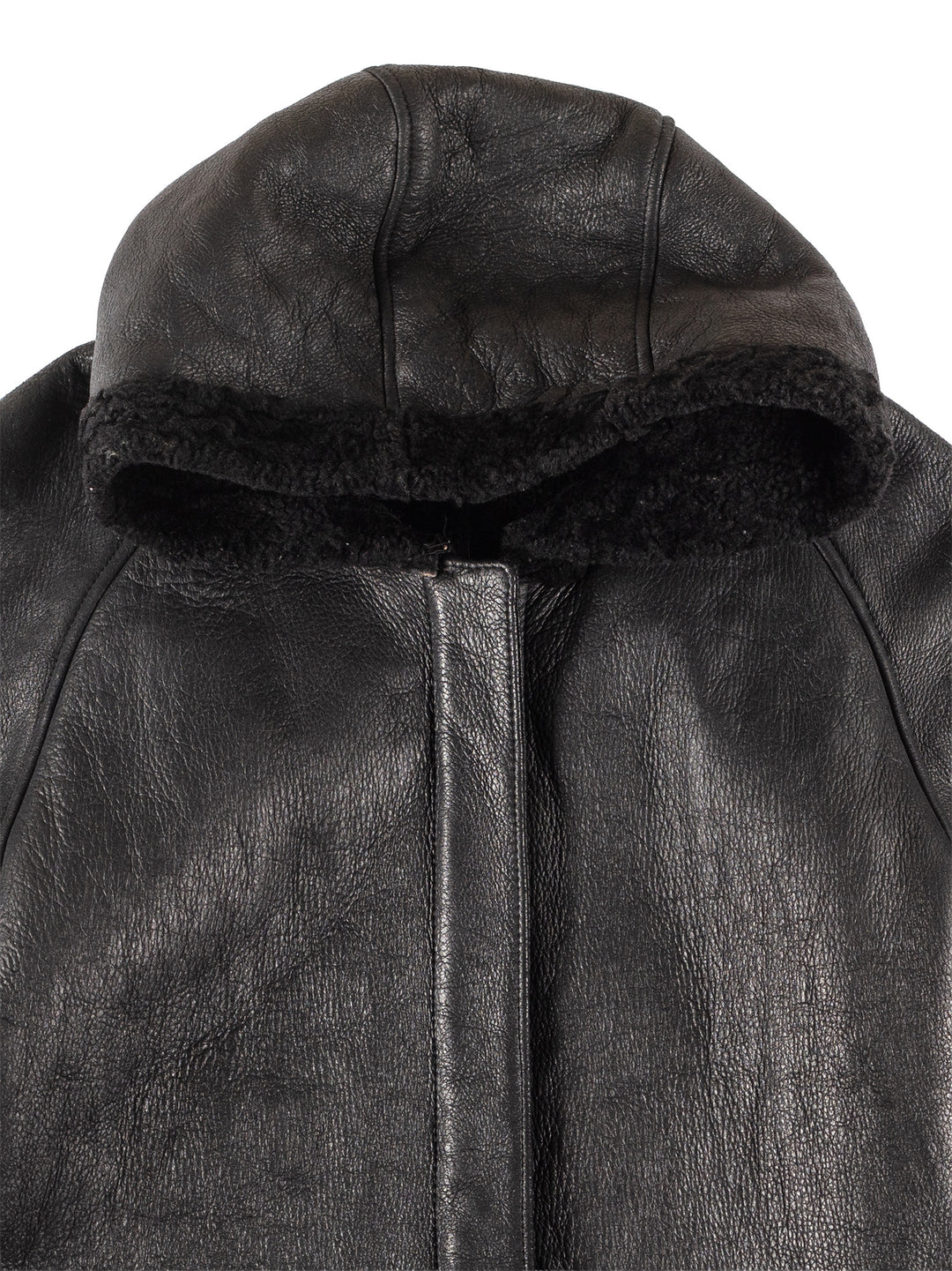 Vintage 90's Women Sheepskin Coat in Black