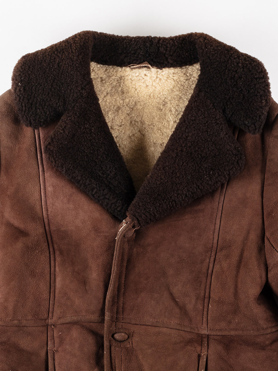 Vintage 80's Men Sheepskin Coat in BrownVN202