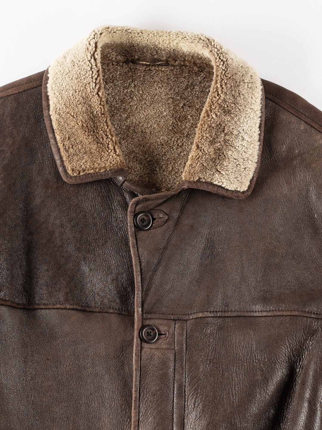 Vintage 90's Men Sheepskin Coat in BrownVN164