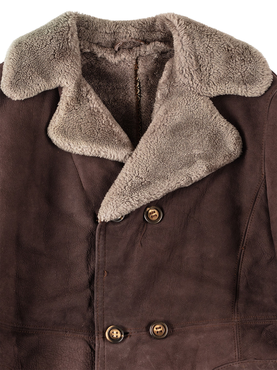 Vintage 70's Men Sheepskin Coat in BrownVN117