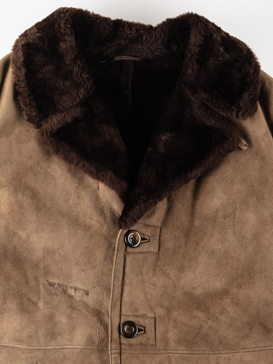 Vintage 80's Men Sheepskin Coat in BeigeVN237