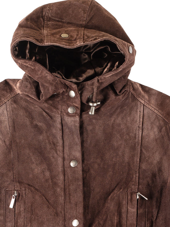 Vintage 00's Women Suede Coat in Brown