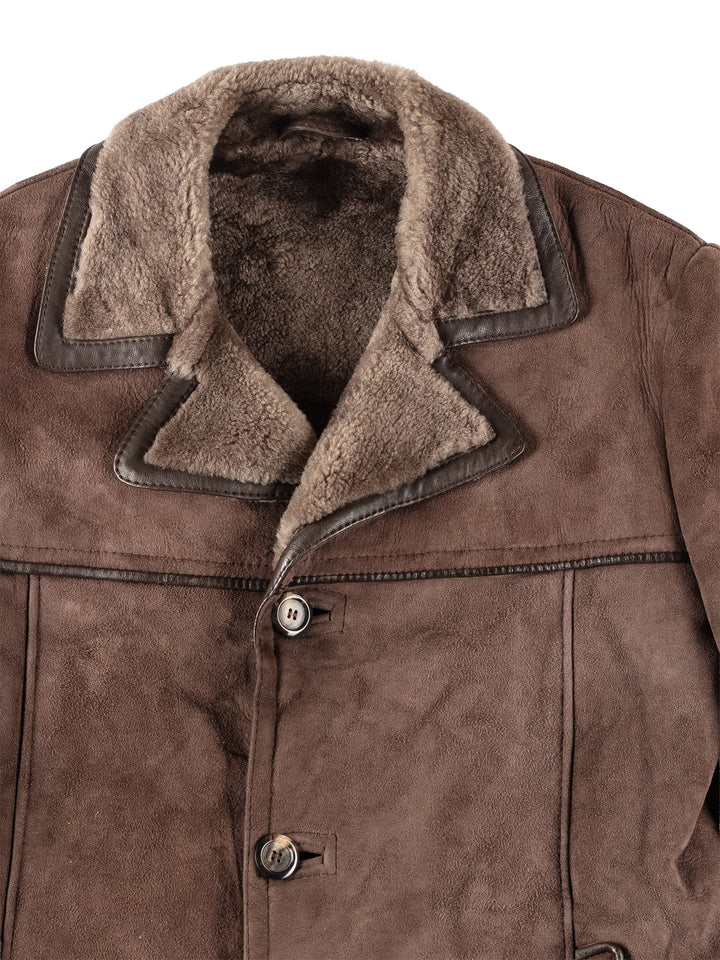 Vintage 70's Men Sheepskin Coat in BrownVN122