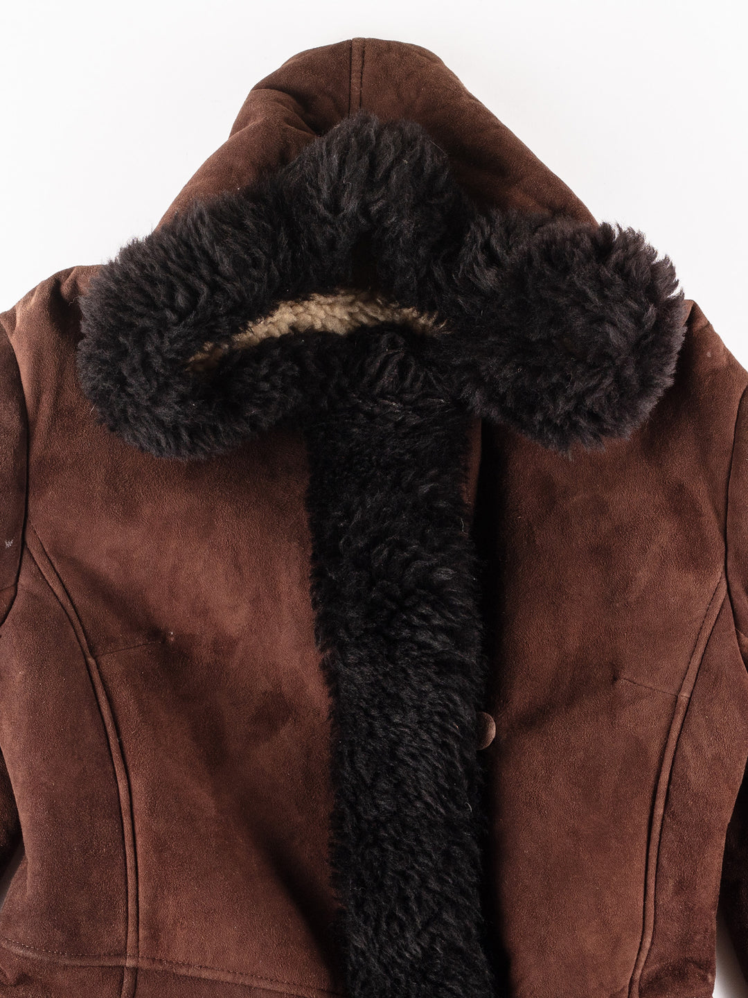Vintage 70's Women Sheepskin Coat in Brown