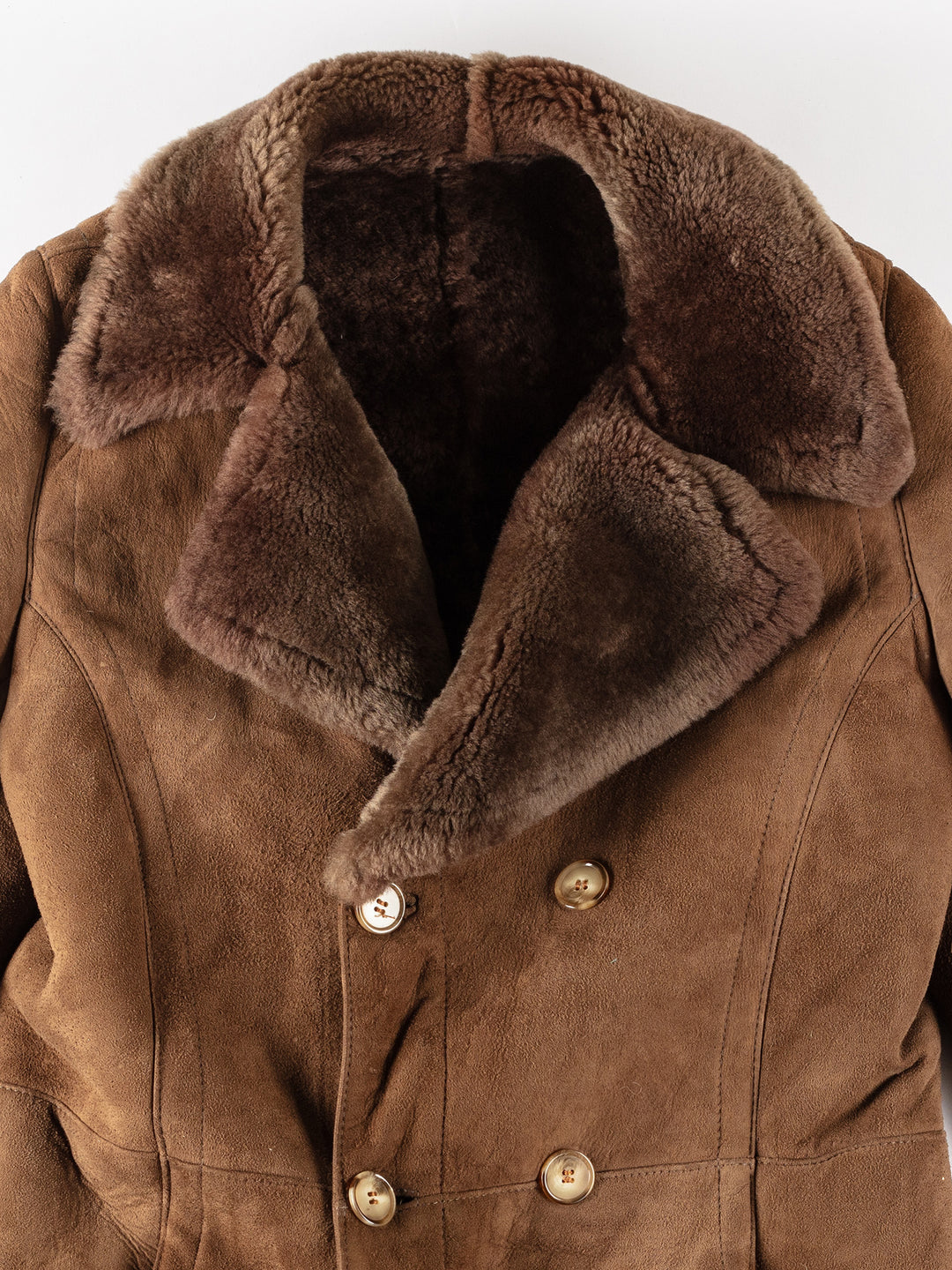 Vintage 70's Men Sheepskin Coat in BrownVN292