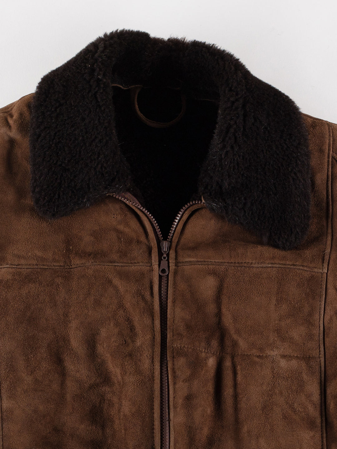 Vintage 80's Men Sheepskin Jacket in BrownVN479