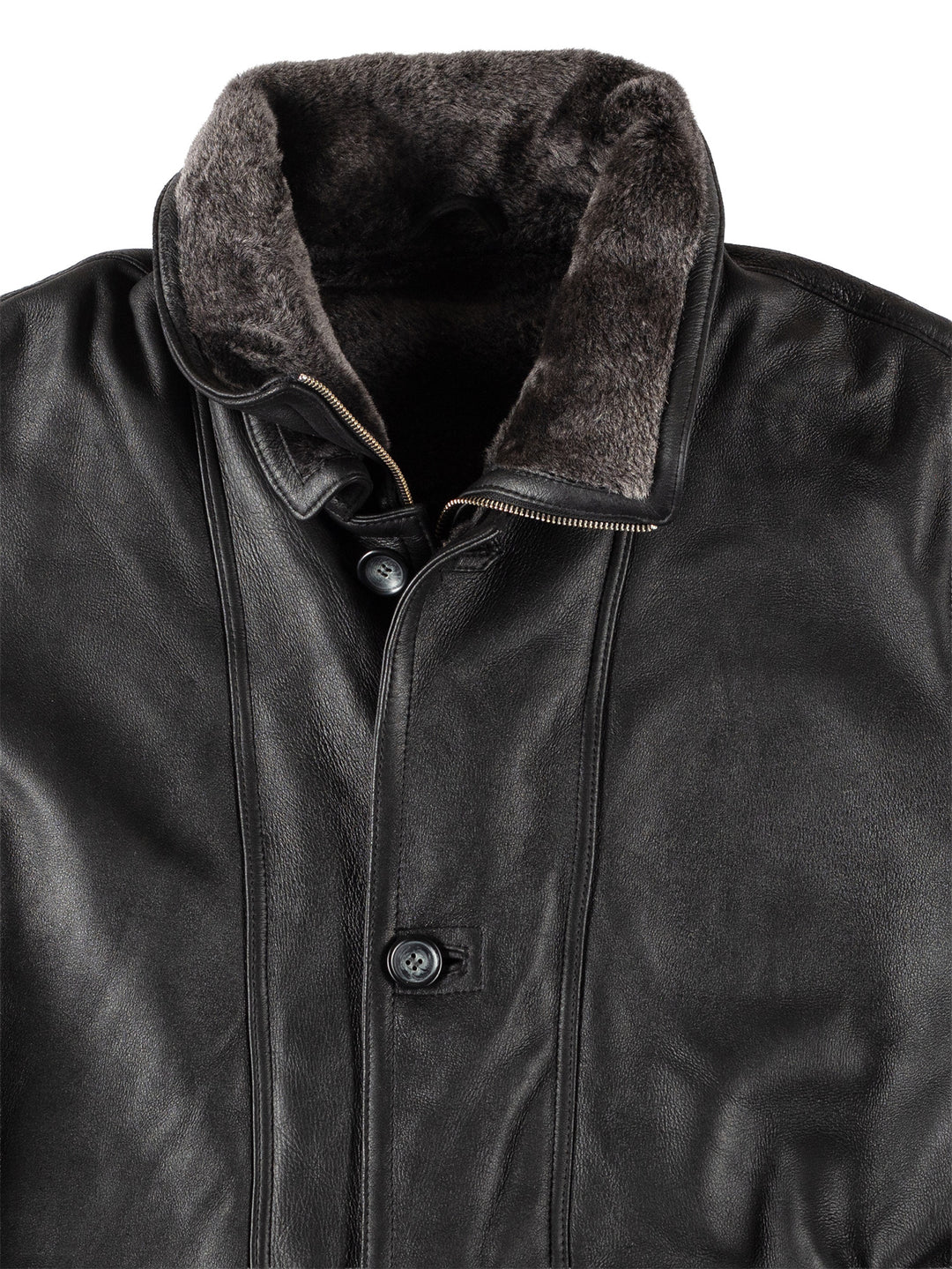 Vintage 90's Men Sheepskin Coat in BlackVN132
