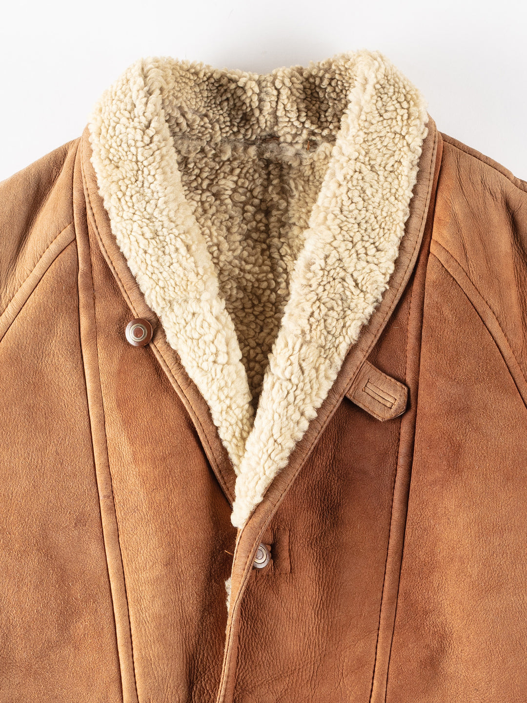 Vintage 80's Men Sheepskin Coat in BrownVN159
