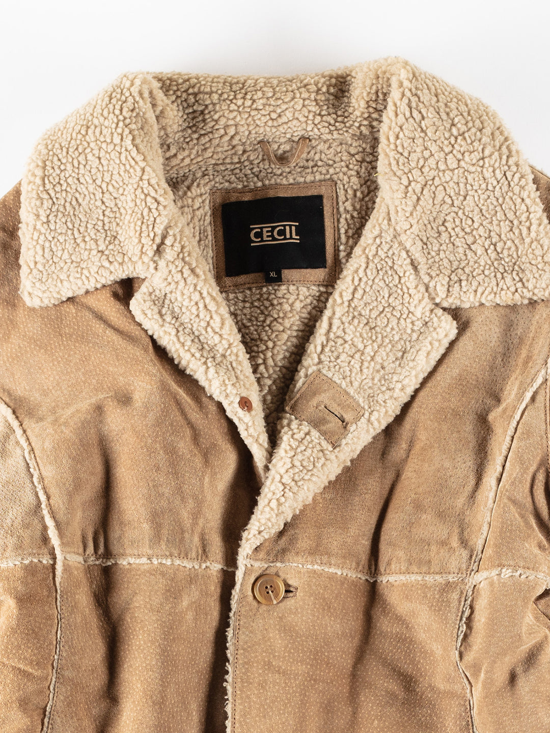 Vintage 70's Men Faux Sheepskin Coat in BeigeVN381